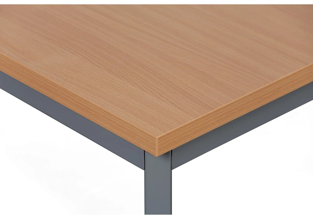 Jedálenský stôl TRIVIA, tmavo sivá podnož, 800 x 800 mm, buk