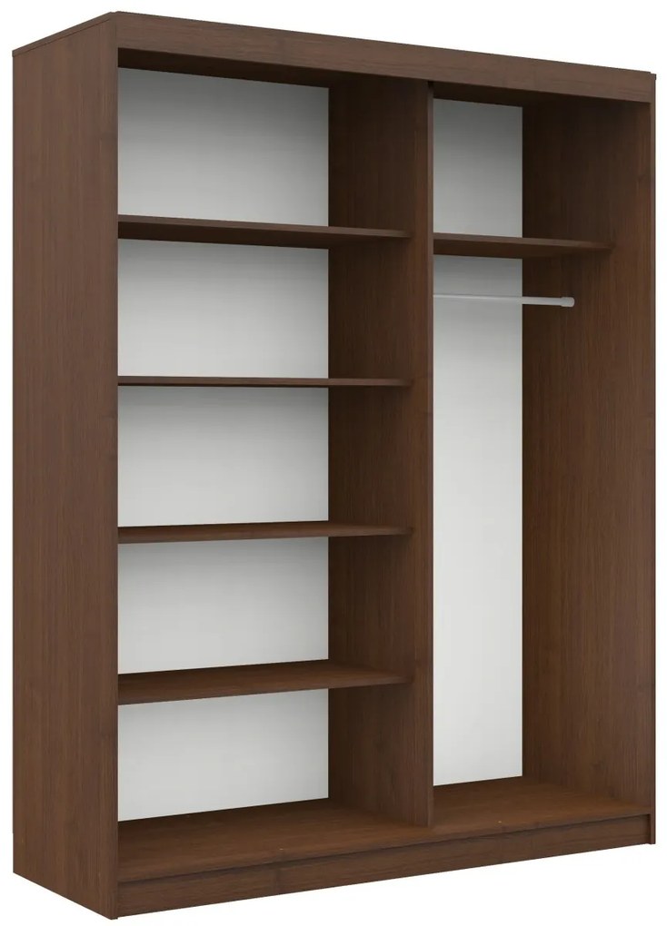 Šatní skříň CLP Mono 150 cm wenge/bílá