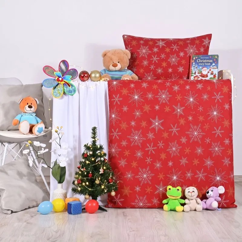 Vianočné obliečky Aurelia červené EMI, Detský set 90x130 + 45x65