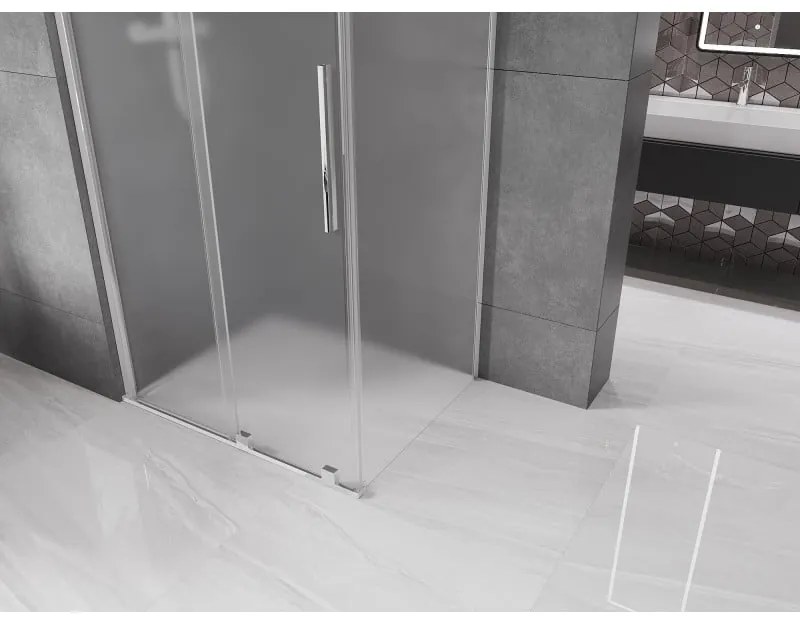Mexen Velar, sprchový kút s posuvnými dverami 110 x 120 cm, 8mm sklo námraza, chrómová, 871-110-120-31-01