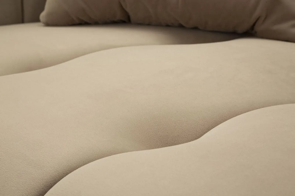 Dvojmiestna pohovka Alma 155 cm taupe/zlatá