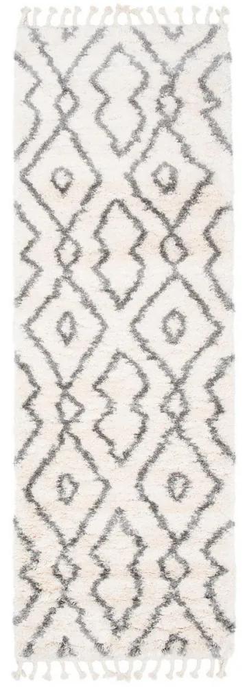 Kusový koberec shaggy Daren krémovo sivý atyp 2 70x250cm