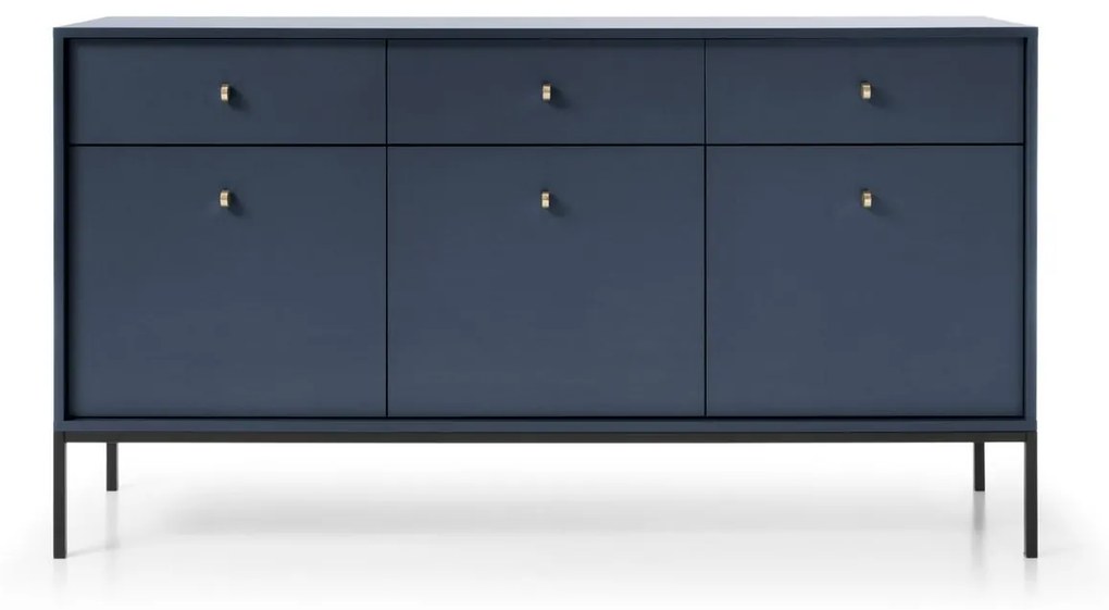 Komoda Mono, tmavomodrá, so zásuvkami (MKSZ154), navy/black