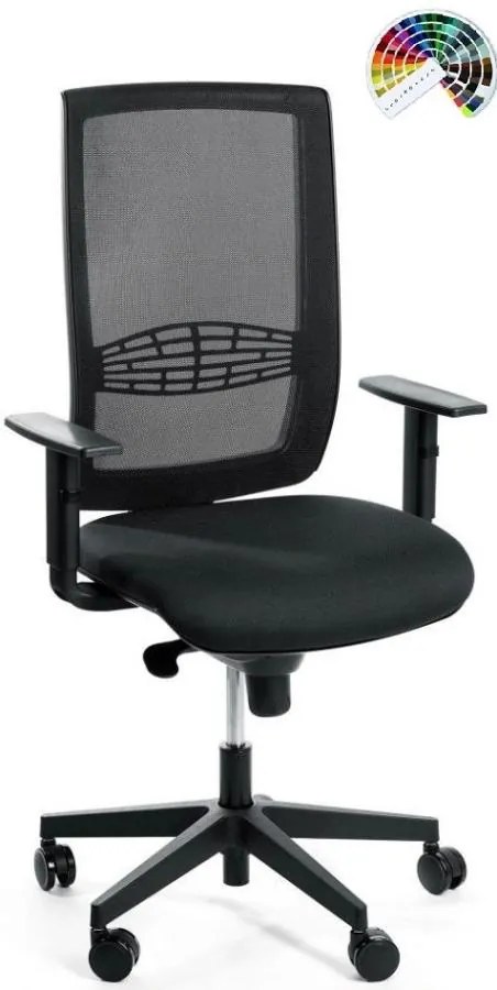 Kancelárska stolička KENT SIEŤ black & white čalúnenie KOŽA