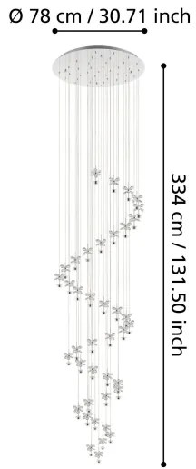 Eglo 39545 - LED Stmievateľný luster na lanku PIANOPOLI 40xLED/1,8W/230