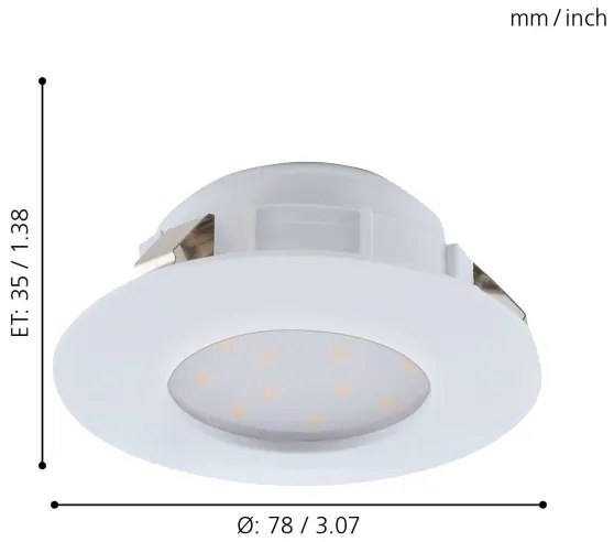 Eglo 95821- SADA 3x LED Kúpeľňové podhľadové svietidlo PINEDA 1xLED/4,9W/230V IP44