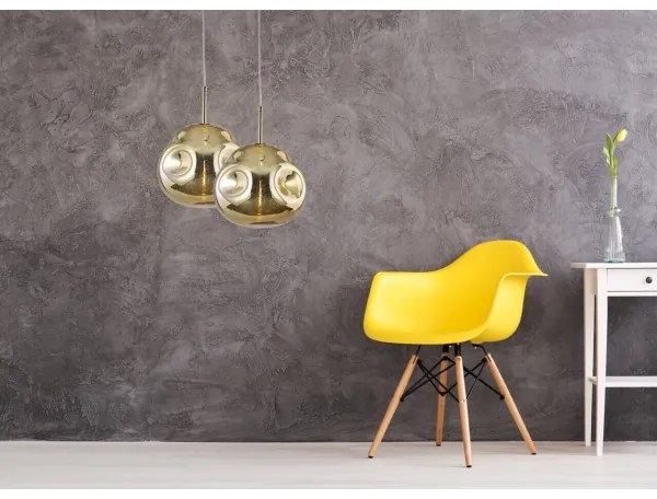 Klausen 111003 - Luster na lanku VITRO 1xE27/10W/230V pr. 35 cm zlatá