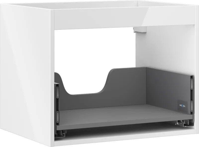 Mexen Box-A, závesná skrinka 60 cm, 1 zásuvka, biela lesklá, 91AX0-0600-470-1-00