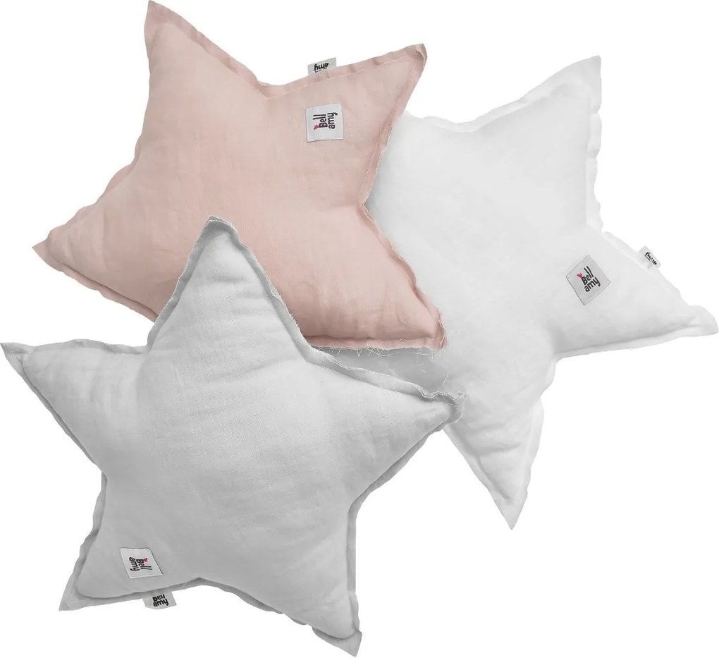 Bellamy Ľanový dekoratívny vankúšik STAR STONE SIVÁ