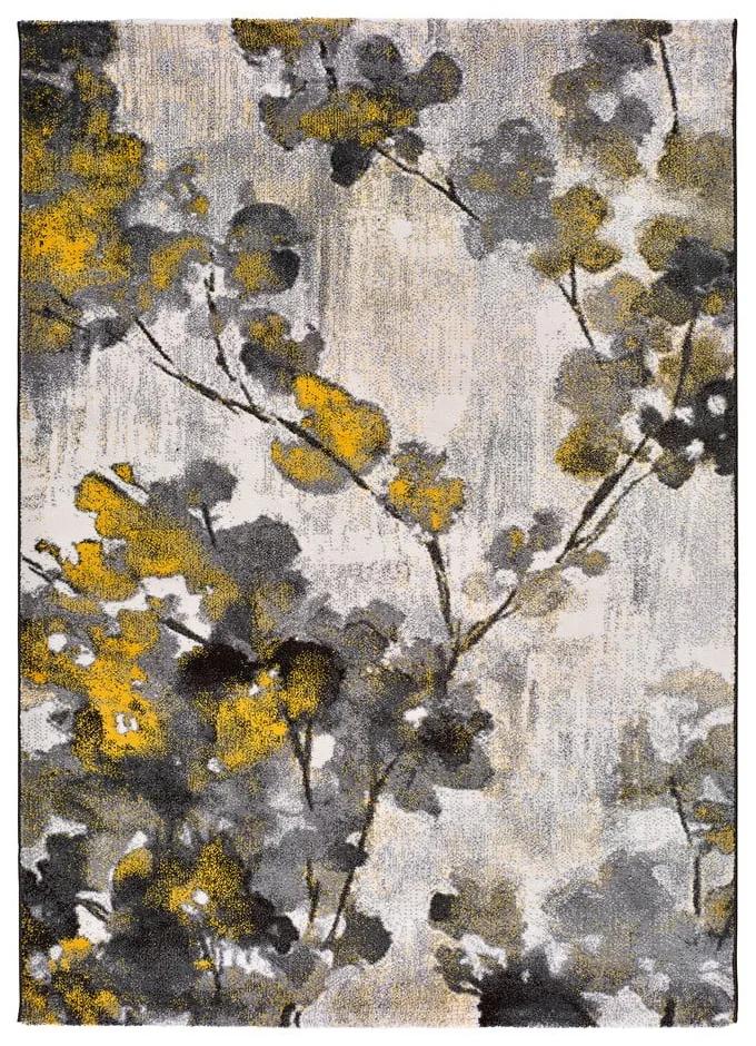 Žlto-šedý koberec Universal Bukit Mustard, 160 x 230 cm | BIANO