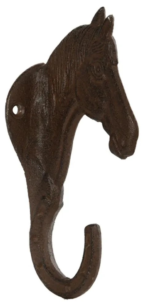 Liatinový držiak na kvetináč Horse, 5,5x20 cm, hnedá
