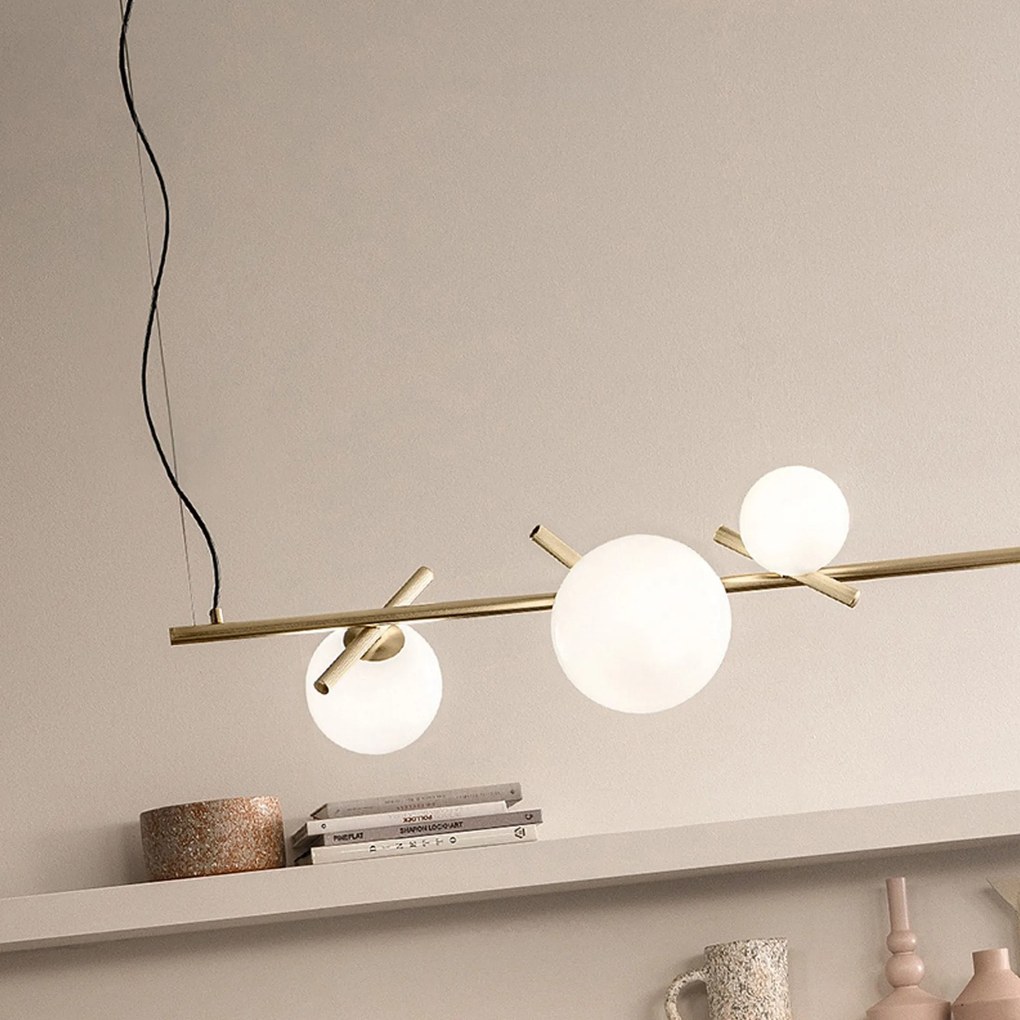 Toolight Toolight, stropné svietidlo 145cm 6xG9 APP1664-6CP, zlatá-biela, OSW-05705