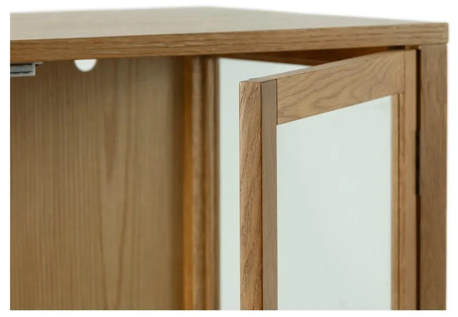 Vitrína v dekore duba v prírodnej farbe 90x126x40 cm Ceci – MOME