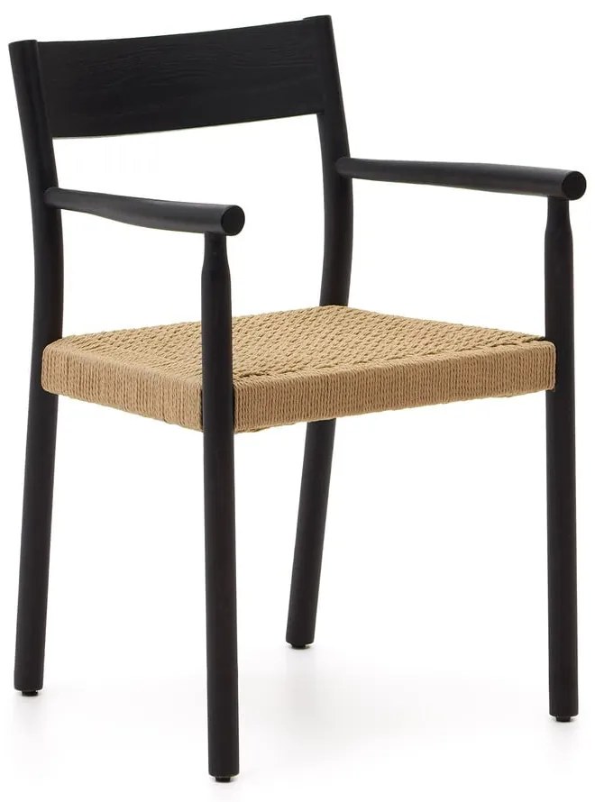 Čierna/v prírodnej farbe jedálenská stolička z dubového dreva Yalia – Kave Home