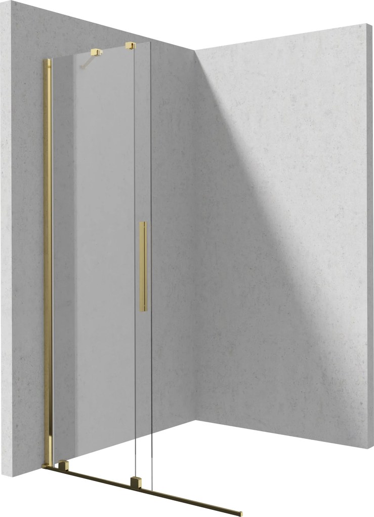Deante Sprchová zastena Walk-in Prizma, posuvná - KTJ Z39R 90 cm, zlatý lesk - bez vaničky