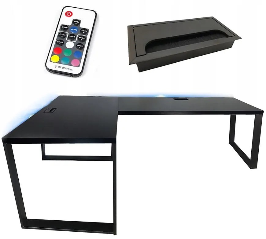 Písací Stôl Roh. Loft Top Čierna 202x136x2,8 Model 2