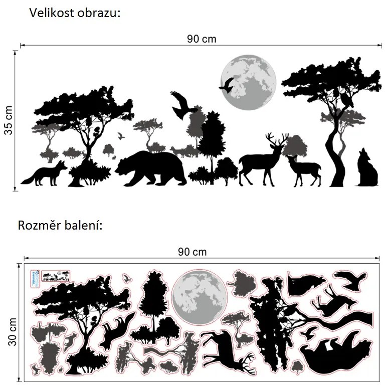 Veselá Stena Samolepka Zoo v noci