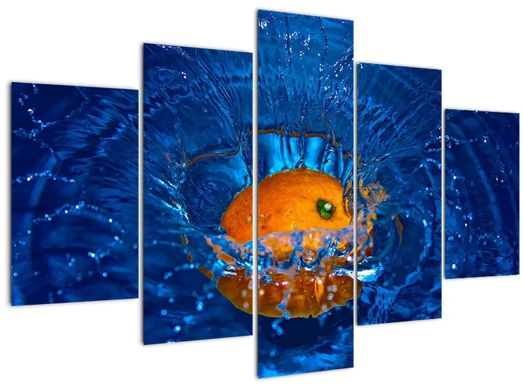 Obraz - pomaranč vo vode (150x105 cm)