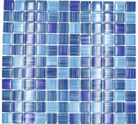 Sklenená mozaika XCM 8285 30,5x32,5 cm modrá/biela