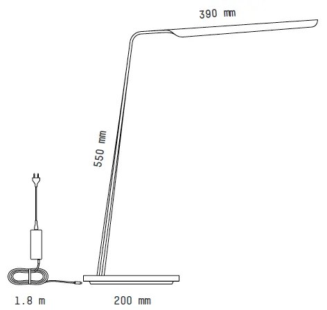 Tunto SWTQIW Swan Stolná lampa, orech