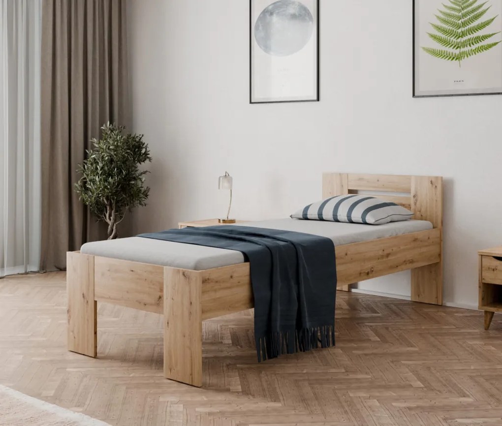 Posteľ Osaka 80x200 cm, dub artisan