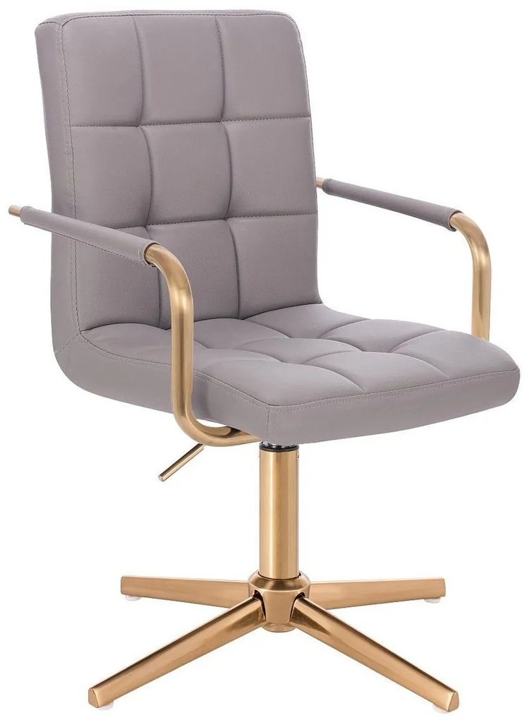 LuxuryForm DESIGN Stolička VERONA GOLD na zlatom kríži - šedá