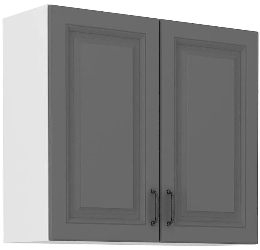 Kuchynská skrinka Stilo dustgrey/biely 80g/72 2f