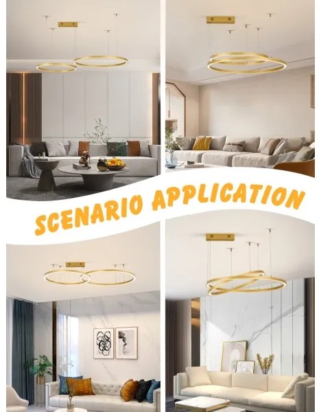 Immax NEO 07218L - LED Stmievateľný luster FINO 93W/230V 60/80cm zlatá Tuya+DO