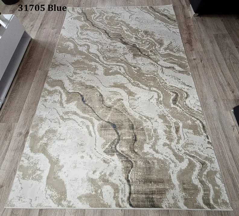 Béžový koberec s abstraktným vzorom Glamour 31705 – moderný štýl Rozmer: 300x400 cm