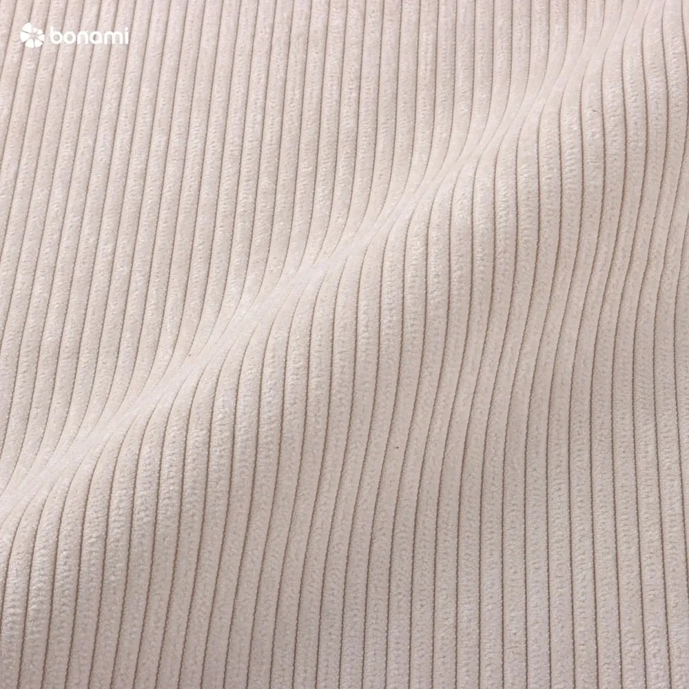 Béžová menčestrová rozkladacia rohová pohovka Micadoni Home Moghan, ľavý roh