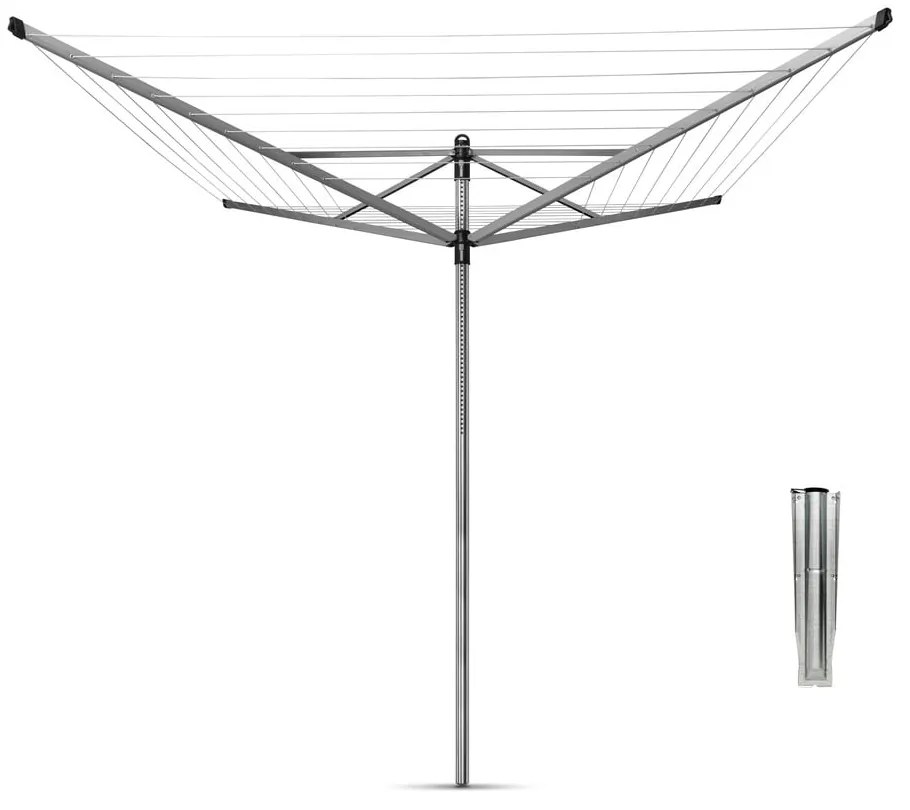 Vonkajší sušiak na bielizeň v striebornej farbe 50 m Lift-O-Matic – Brabantia