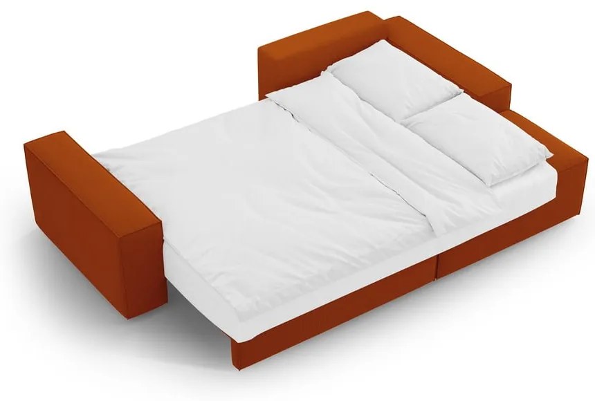 Rozkladacia rohová pohovka v tehlovej farbe (pravý roh) Jodie – Micadoni Home