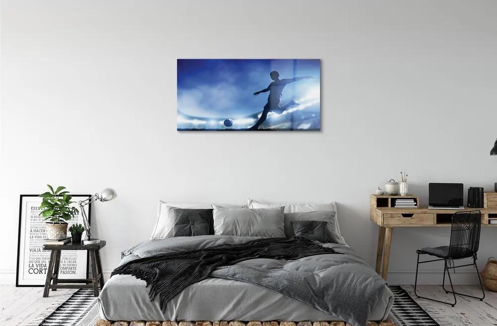 Obraz na skle Modré svetlo muž 120x60 cm