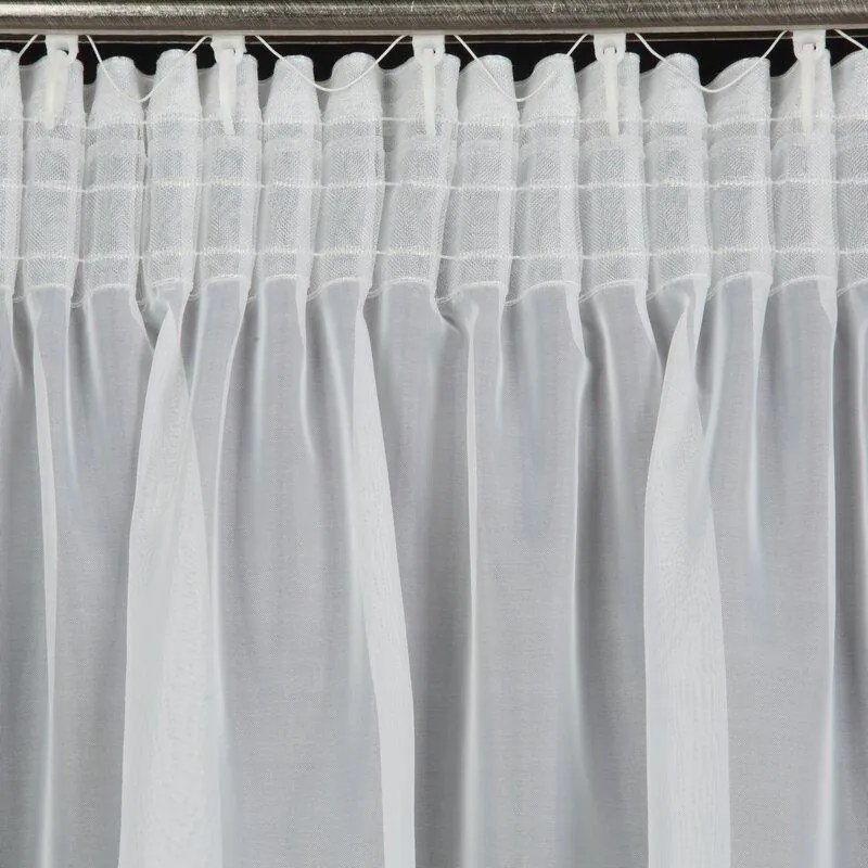 Biela voálová záclona na páske LUCIA 300x160 cm