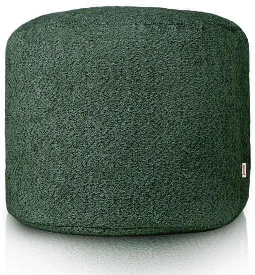 Taburetka Cilindro tmavo zelená bouclé