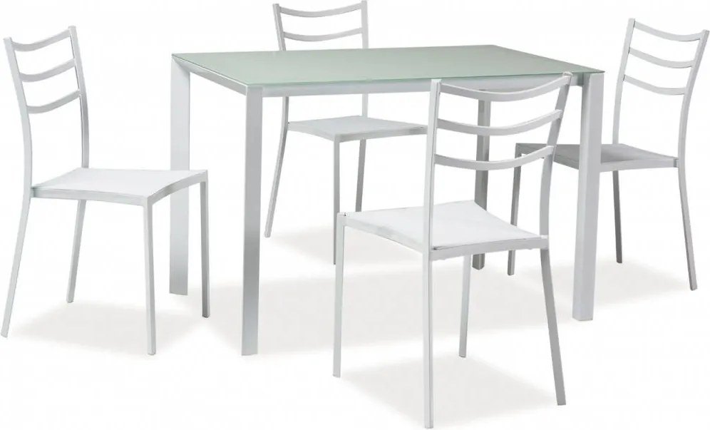 Vintino Jedálenská zostava MONTEVERDE-biela /4 stoličky+stôl