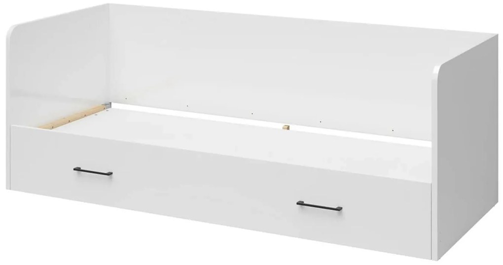 Jednolôžková rozkladacia posteľ 80 cm BRW Tetrix 13 (lesk biely) (s úl. priestorom). Akcia -35%. Vlastná spoľahlivá doprava až k Vám domov. 1098494