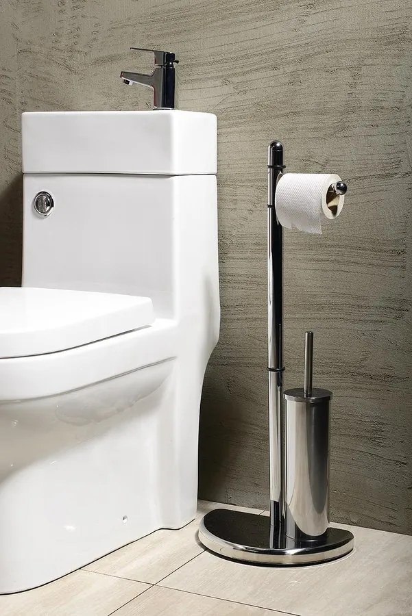 Aqualine Aqualine, HIBISCUS Stojan s držiakom na toaletný papier a WC kefou, chróm, HI32