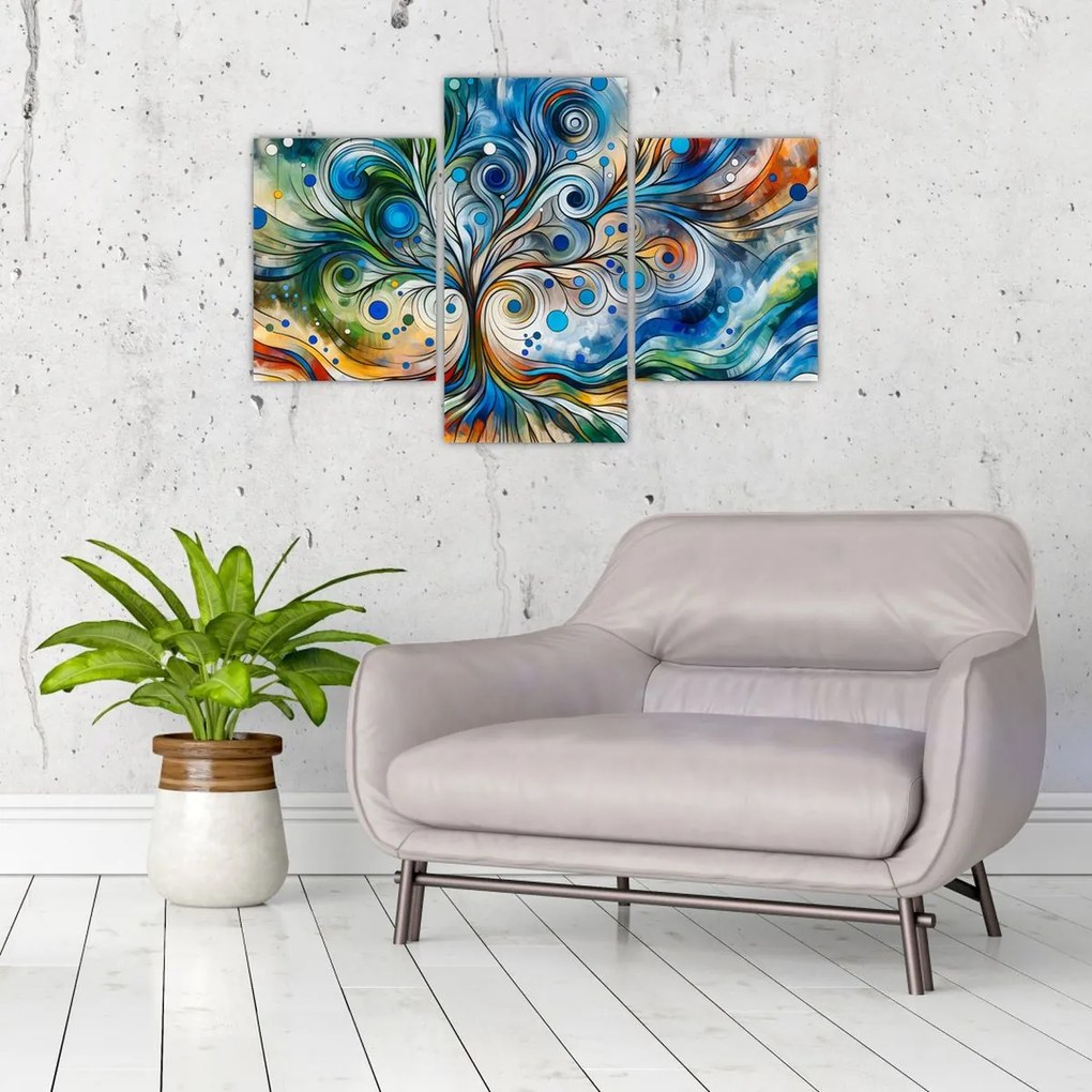 Obraz – Farebný energetický strom (90x60 cm)