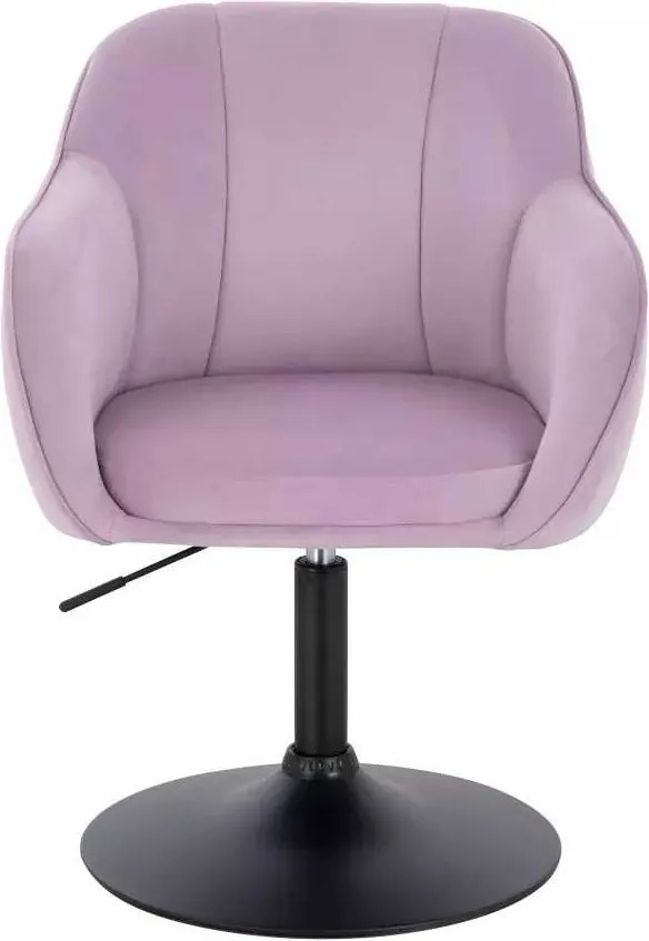 LuxuryForm DESIGN Stolička AVOLA VELUR na čiernom tanieri - levanduľa