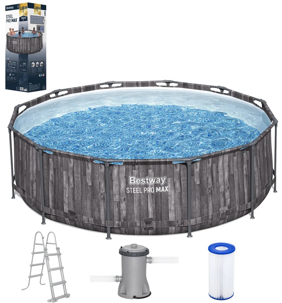 Rámový bazén s filtráciou a rebríkom, 3,66x1m | Bestway