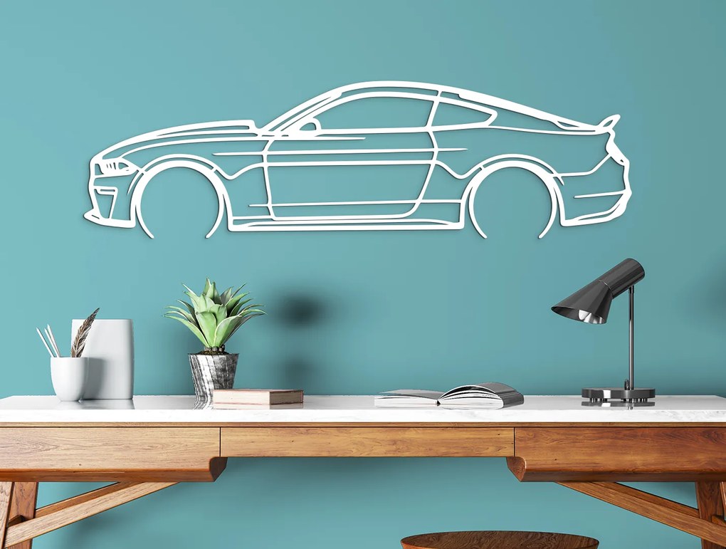 drevko Drevený obraz auta na stenu Ford Mustang 55 Rozmer obrazu: 24,5 x 86 cm, Farba dekorácie: Čierna