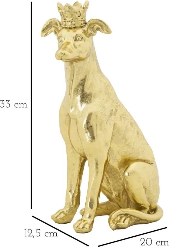 Dekoratívna soška Dog 33 cm zlatá