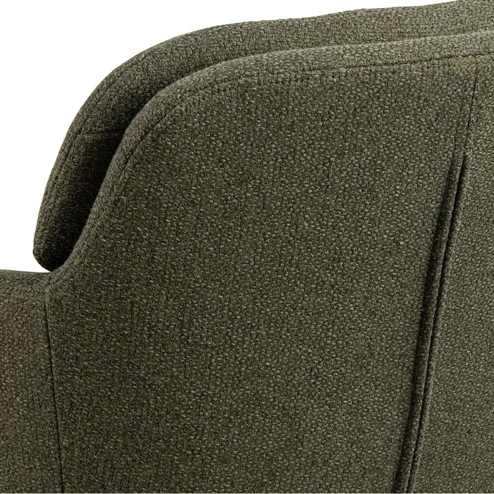 Khaki čalúnené jedálenské kreslo s podrúčkami Dora – Actona