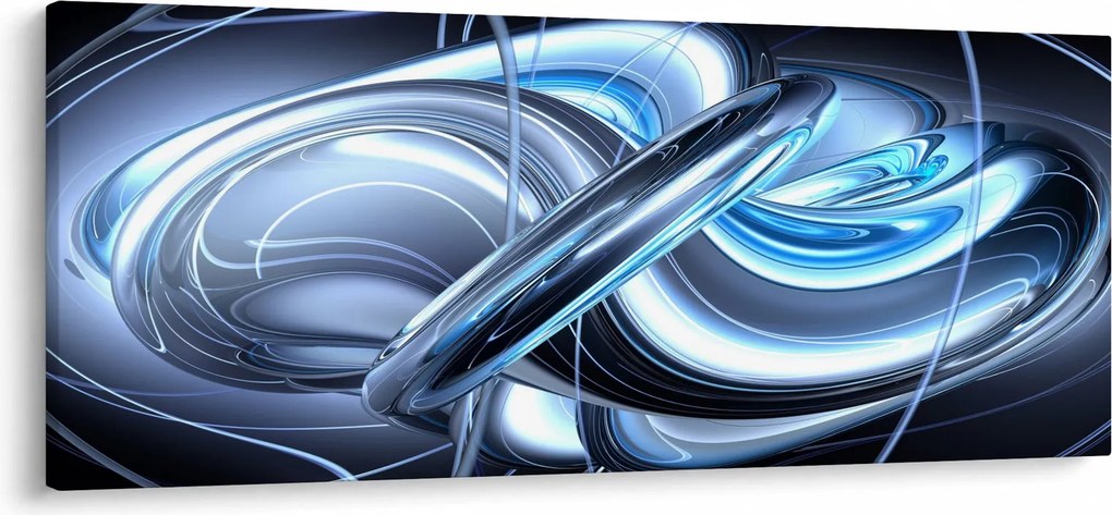 Obraz modrej abstrakcie (120x50 cm)