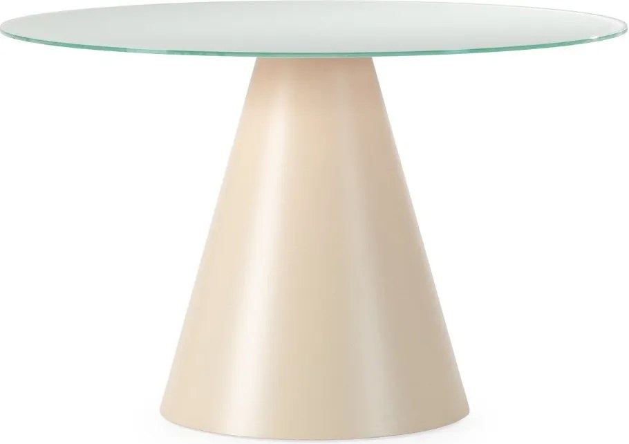 Okrúhly jedálenský stôl so sklenenou doskou ø 120 cm Vida – MOME