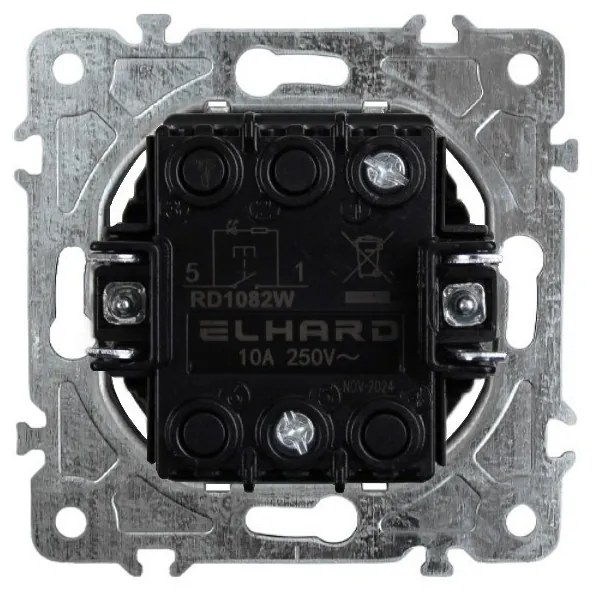 Elhard Okrúhle tlačidlo Rondo č.1/0So s LED indikátorom, biele RD1082W