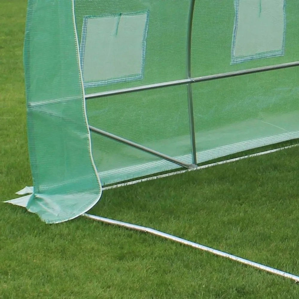 LEAN Záhradný fóliový skleník 4x2, 5x2m 10m² - zelený s rámom