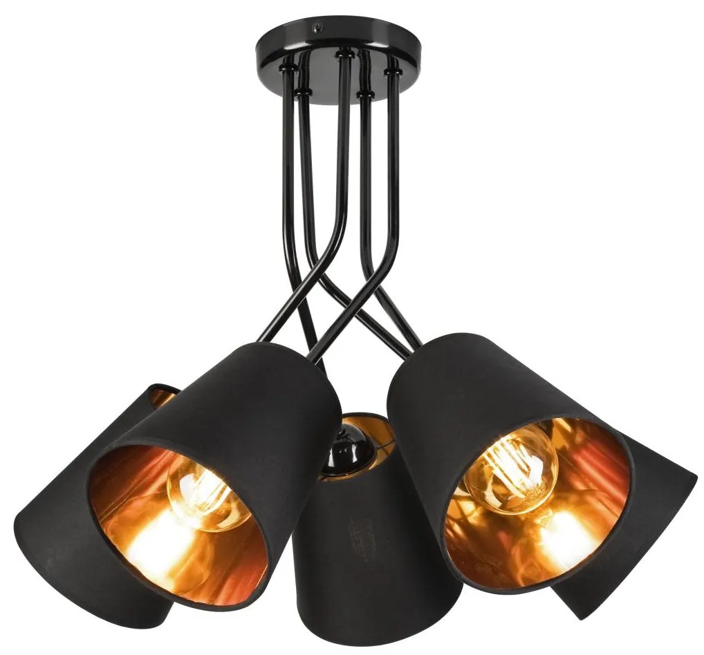 Luster na tyči IRMA 5xE27/60W/230V čierna