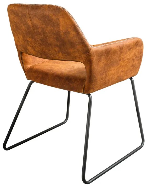 Stolička Mustang v industriálnom štýle hnedá